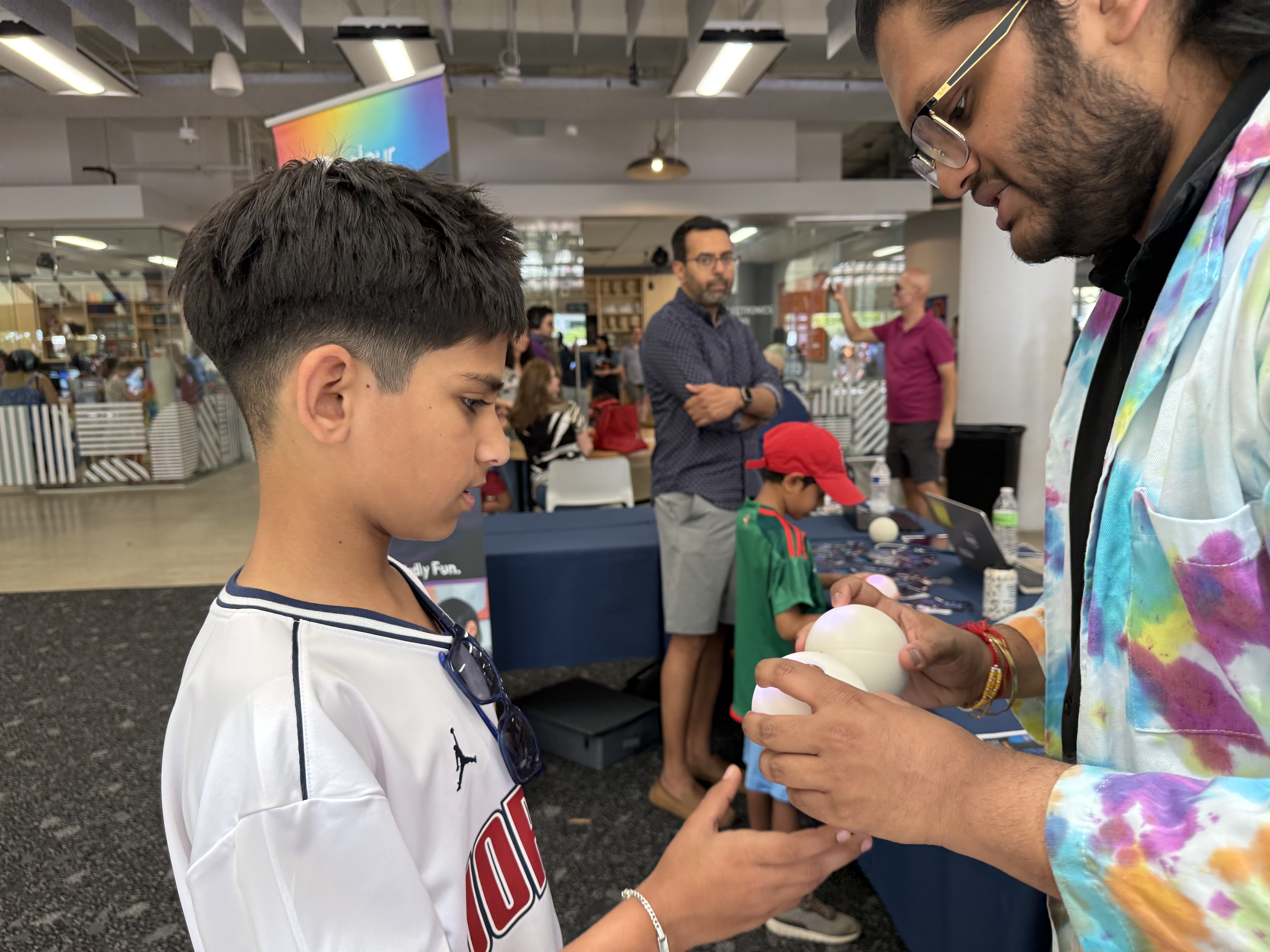 Kid and instructor hands-on